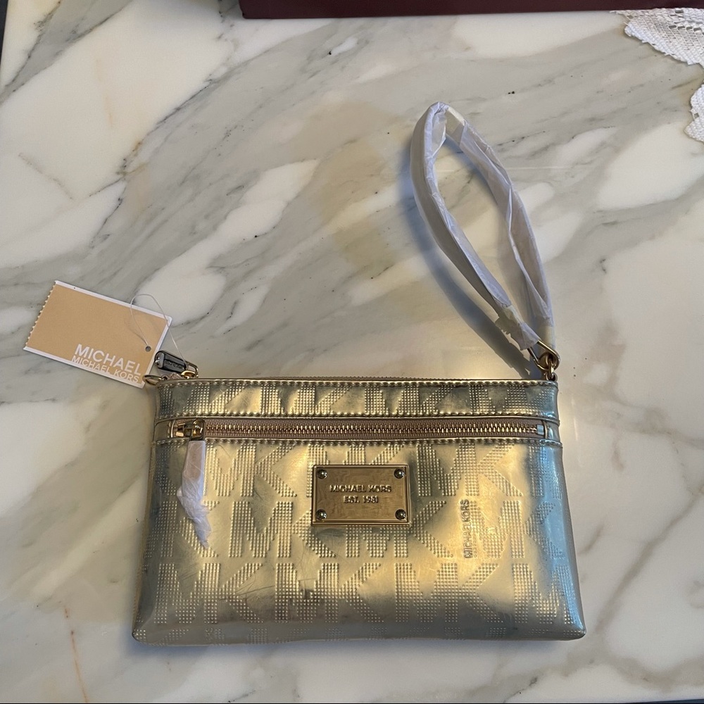 Michael Kors Gold Clutch